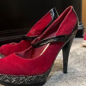 Yoki Red and Black Heels